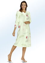 Zweierpack Nachthemden, 3/4 -langen Ärmeln mit Knopfleiste 1X PISTAZIE-BUNT, 1X PISTAZIE