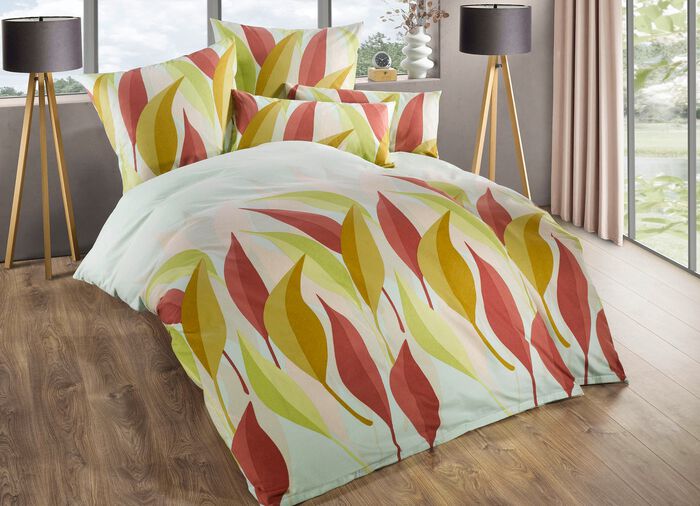 Soft-Biber Bettwäsche aus 100% Baumwolle LINDGRÜN