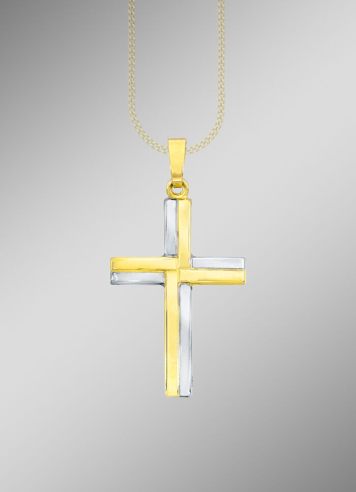 Kreuz-Anh&auml;nger in Bicolor 
