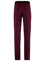Hose in angesagter Tierfell-Dessinierung RUBINROT-SCHWARZ
