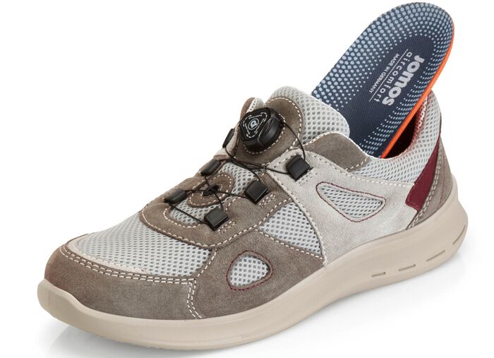 Sneaker mit praktischem Dreh-Schnellverschluss GRAU-BORDEAUX