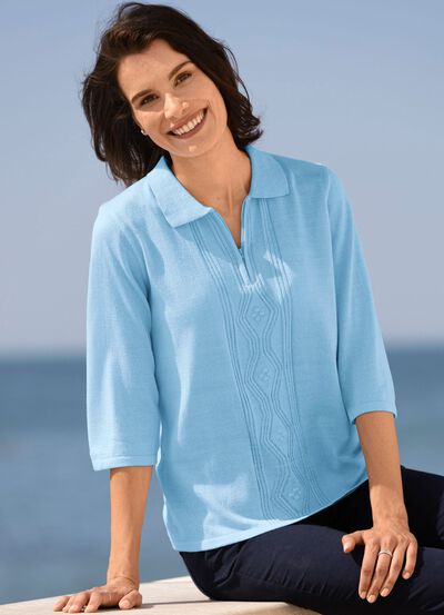 Pullover aus Fris&eacute;garn 