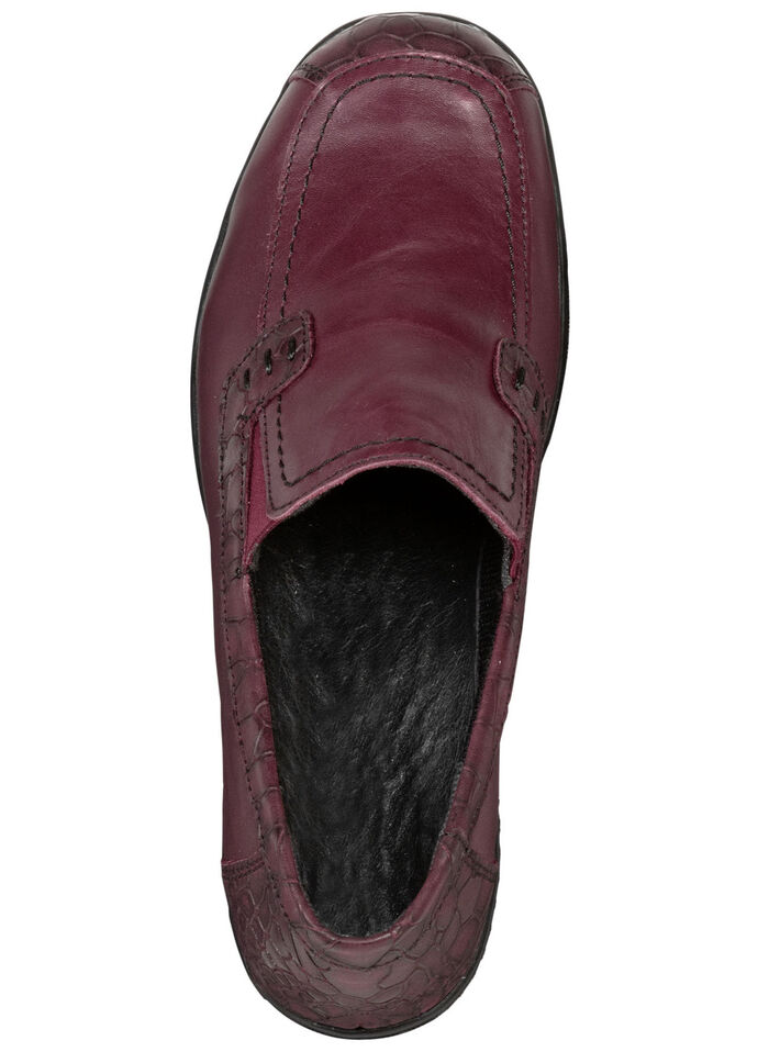 ELENA EDEN Slipper aus teilweise krokogeprägtem, schattiertem Nappaleder BURGUND