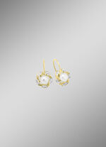 Ohrringe mit Süsswasser-Zuchtperle und Diamanten