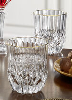 Gläser, 2er-Set, mit Goldrand TRANSPARENT-GOLD