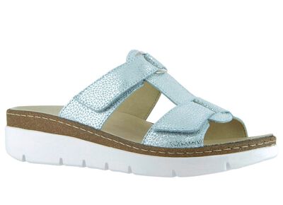 Klett-Pantolette &raquo;Cara&raquo; aus gepr&auml;gtem Echtleder 