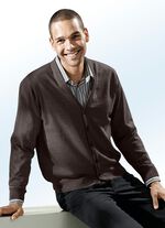Cardigan in 3 Farben mit V-Ausschnitt BRAUN MELIERT