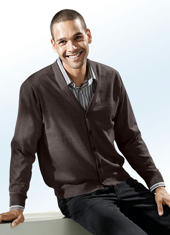 Cardigan in 3 Farben mit V-Ausschnitt BRAUN MELIERT