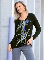 Shirt mit Glimmer- und Pl&auml;ttchenzier in 2 Farben 