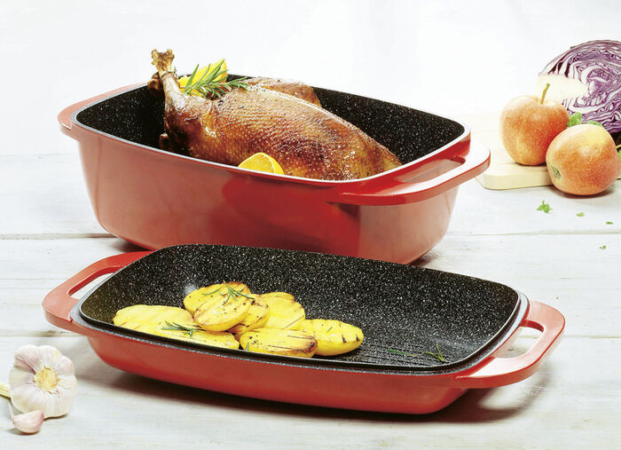 Stoneline®-Bräter mit absolut kratzfester Stoneline-Antihaftbeschichtung ROT