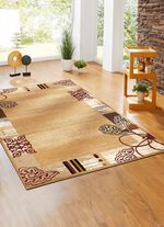 Gewebte Br&uuml;cken und Teppiche mit Bord&uuml;re BEIGE