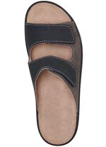 GINO GALANTE, bequeme Herren-Pantoletten, Weite H, mit herausnehmbarem Fussbett DUNKELBLAU-MOKKA