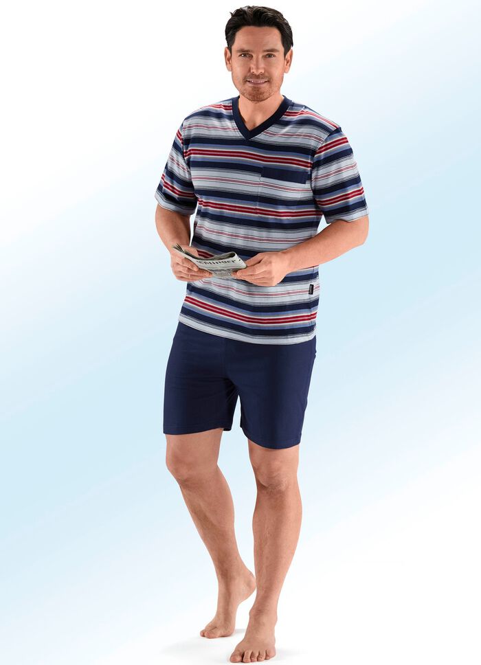 Zweierpack Shortys mit V-Ausschnitt und Brusttasche 