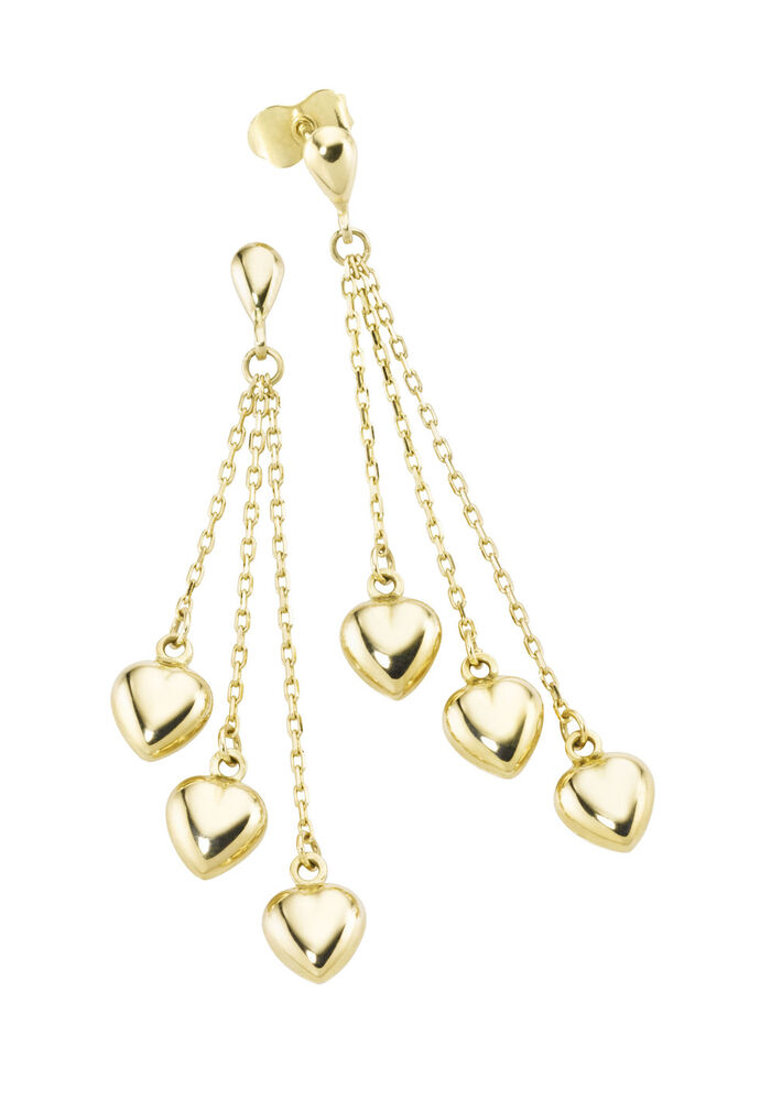 Süsse Herz-Ohrstecker aus Gold