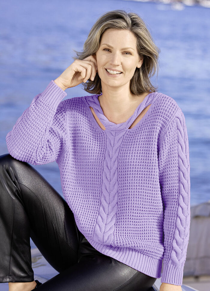 Pullover mit Cut-Outs FLIEDER