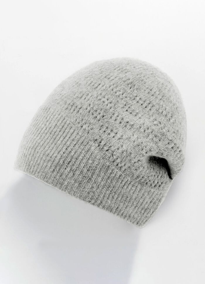 Seeberger, Damen-Walkm&uuml;tze, mit Ajoumuster  GRAU