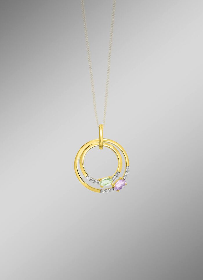 Attraktiver Blickfang: Anh&auml;nger mit synth. Zirkonia und Glassteinen 