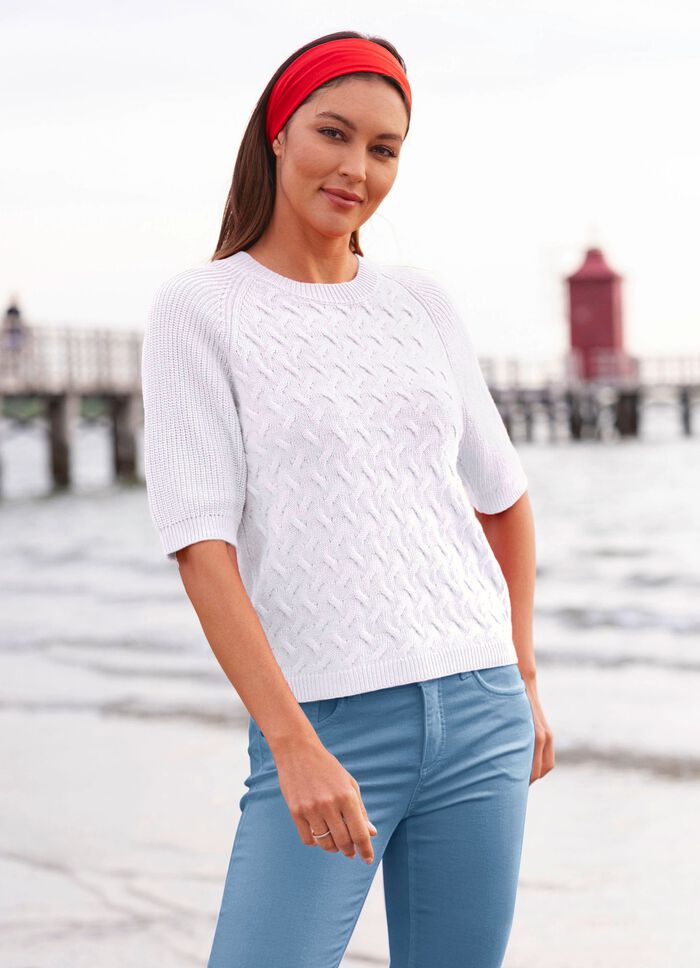 Pullover mit nachhaltig recycelter Baumwolle ECRU