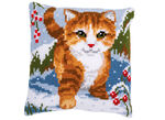 Kreuzstichkissen mit Winter-Motiven BUNT