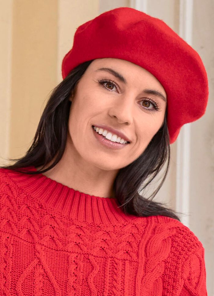 Seeberger, Damen-Baskenm&uuml;tze, aus Schurwolle 