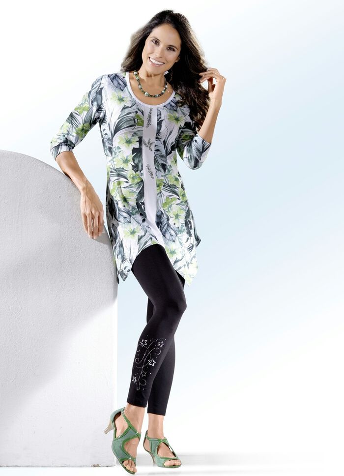 Leggings mit Strass- und Pl&auml;ttchenzier an den Beinabschl&uuml;ssen 