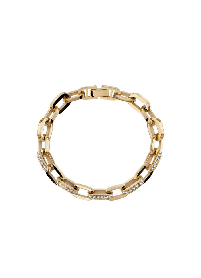Armband aus vergoldetem Edelstahl mit Kristallen 
