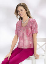 Tunika mit gesmoktem Saumabschluss 