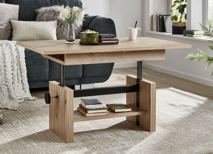Couchtisch mit Lift-Mechanik EICHE ARTISAN