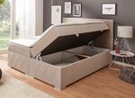 Boxspringbett mit Topper und Bettkasten CREME