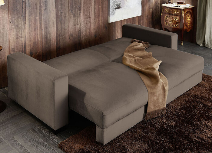Schlafsofa mit bequemer Schaumstoffpolsterung BRAUN
