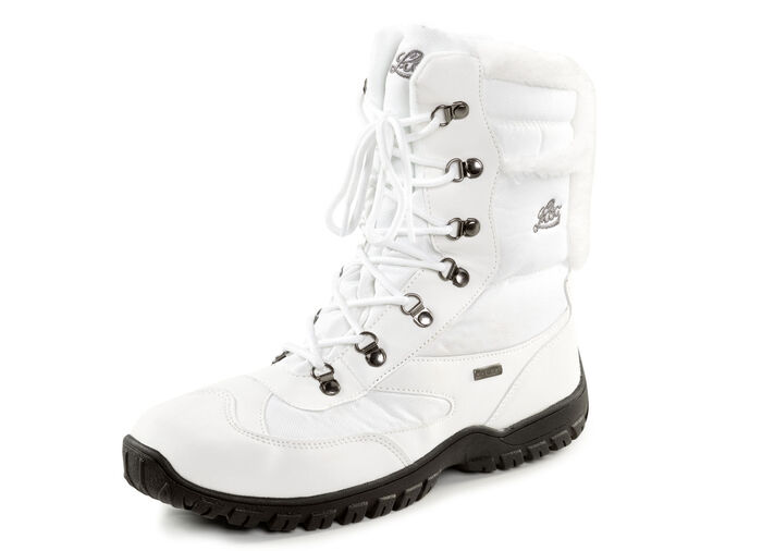 Schnür-Stiefelette mit Klimamembrane WEISS