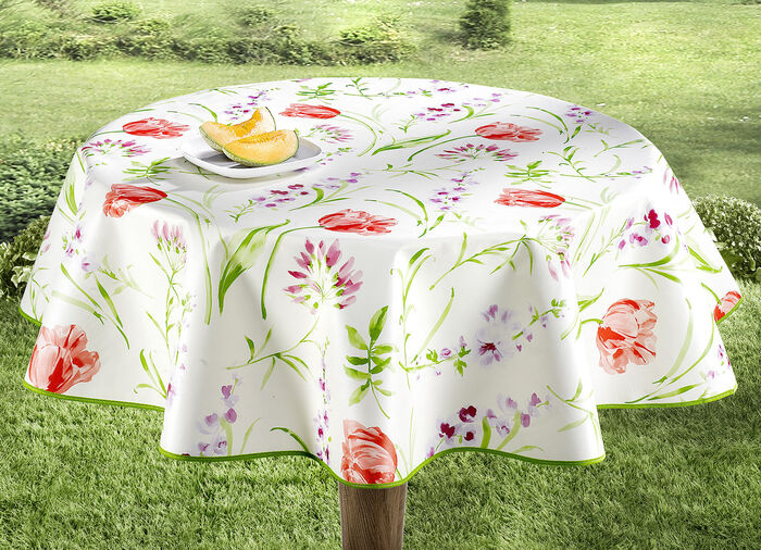 Wachstuchtischdecken mit farblich passendem Schrägband 