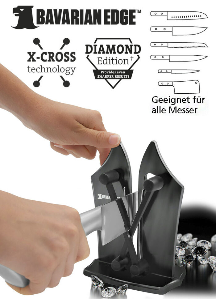 Messerschärfer mit X-Cross Technologie SCHWARZ