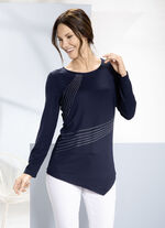 Shirt mit asymetrischem Saum in 2 Farben MARINE