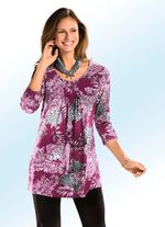 Longshirt mit Allover-Dessin in 3 Farben FUCHSIA
