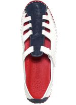 Gemini, klassische Damen-Slipper, Weite G, mit herausnehmbarem Fussbett WEISS-MARINE-ROT