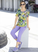 7/8-lange Hose mit kontrastfarbenem Zierband LAVENDEL