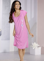 Zweierpack Nachthemden mit Raffungen und gebogten Abschl&uuml;ssen 