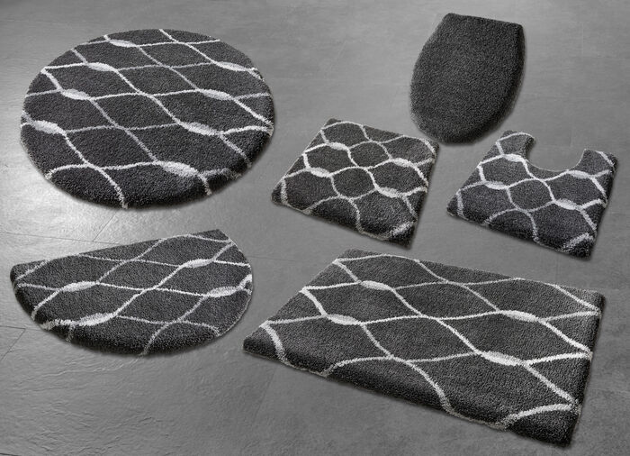 Badgarnitur mit rutschhemmender Latex-Rückseite GRAU