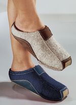 &laquo;HAFLINGER&raquo; Hausschuh, Walkstoff aus Schurwolle MARINE