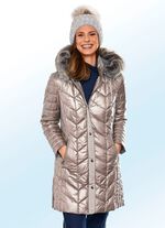 Kurzmantel in 2 Farben mit seitlicher L&auml;ngssteppung KIESEL