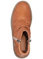 Gemini Bootie mit flotter Raffung COGNAC