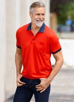 Poloshirt mit Kragen in Denim-Optik DUNKELORANGE