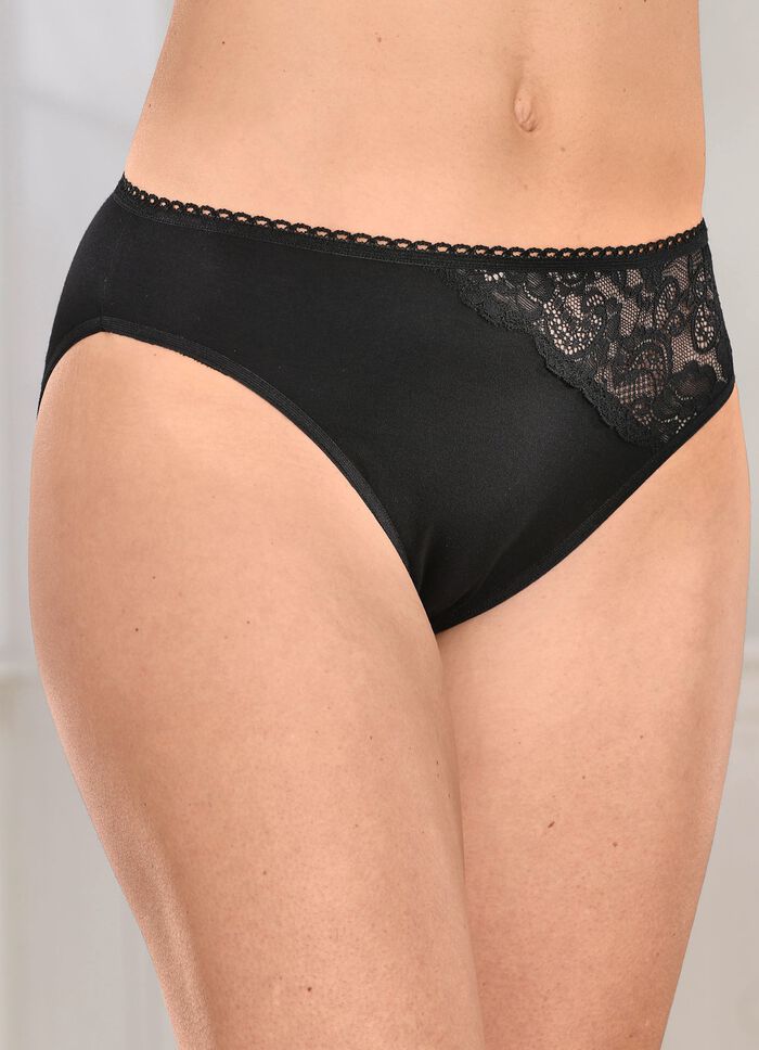 Viererpack Slips mit h&uuml;bscher Elastikspitze 