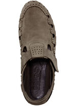 Gemini Slipper aus weichem Rind-Nubukleder TAUPE