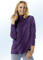 Pullover mit Schurwolle AUBERGINE