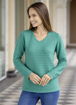 Pullover mit Strukturstreifen OPAL-JADEGRÜN