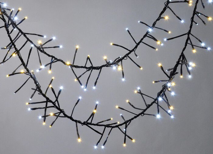 Cluster-LED-Lichterkette mit digitalem Outdoor-Trafo KRISTALL-EFFEKT