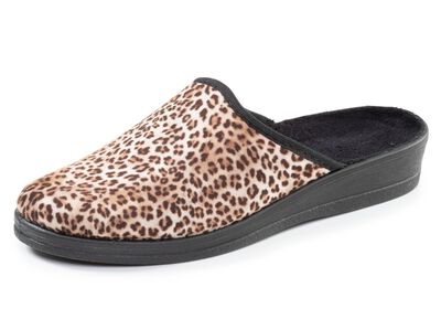 Trendige Damen-Hausschuhe, im Leo-Look 