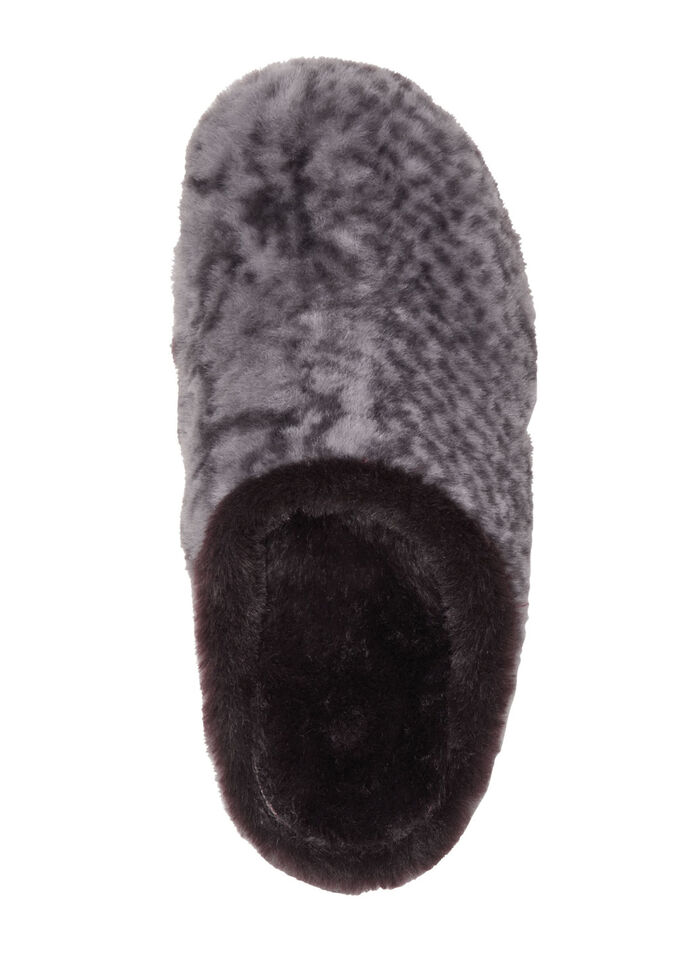 Laurina Pantoffel aus sehr kuscheligem Plüschmaterial GRAU